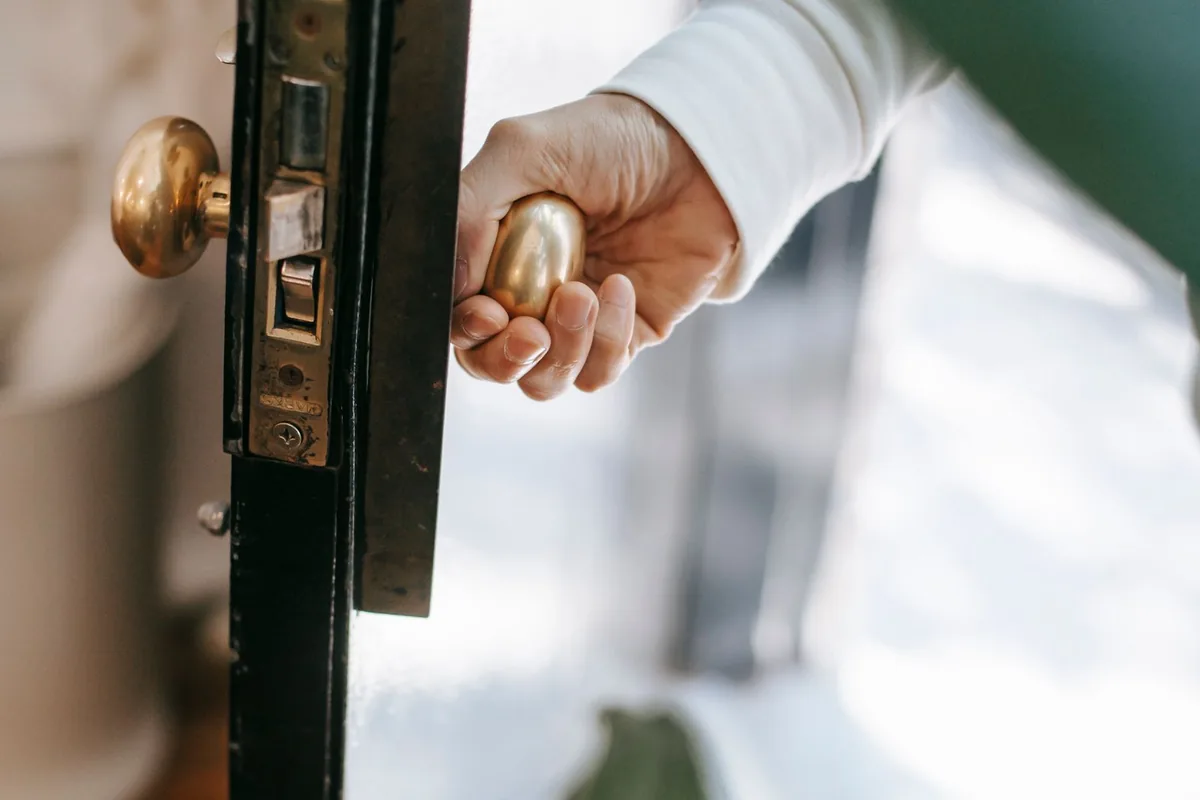 Biohazard cleanup technician in protective equipment, Grand Point, LA